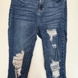 Cello Blue Skinny Distressed Jeans